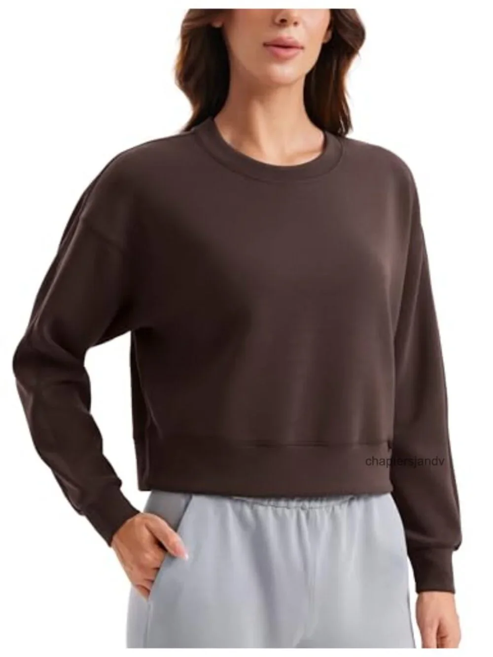 CRZ YOGA SoftAura Crewneck Sweatshirt Relaxed Fit Active Pullover